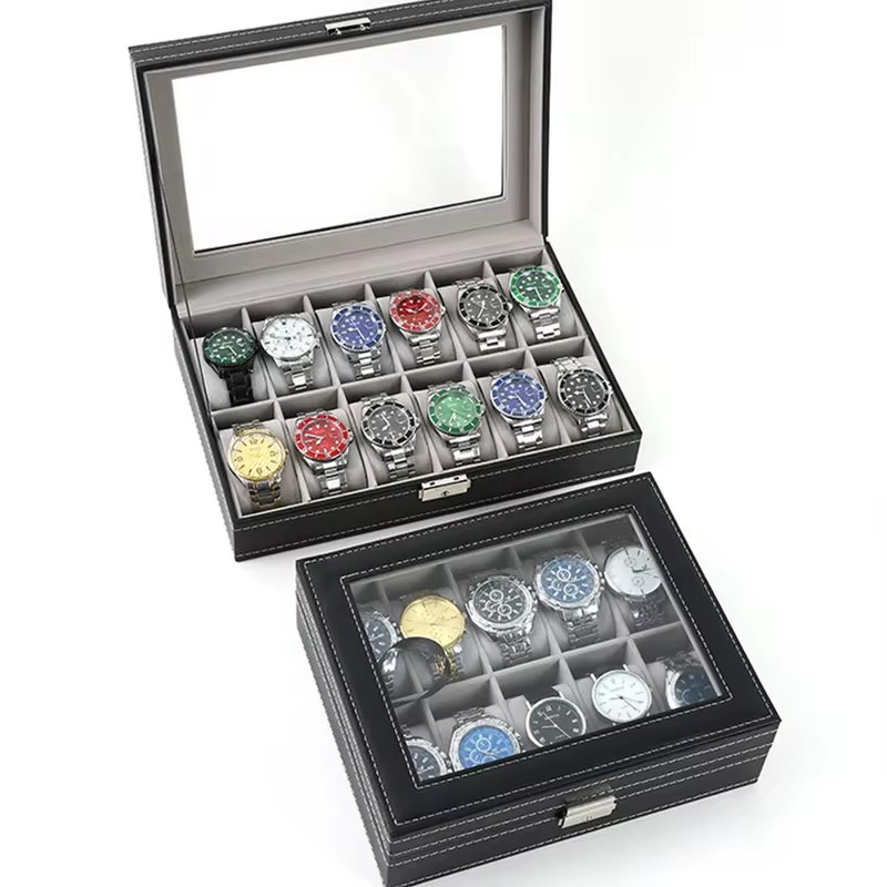 PU Leather Display Organizer w - Watch Display Box ulasan dan harga