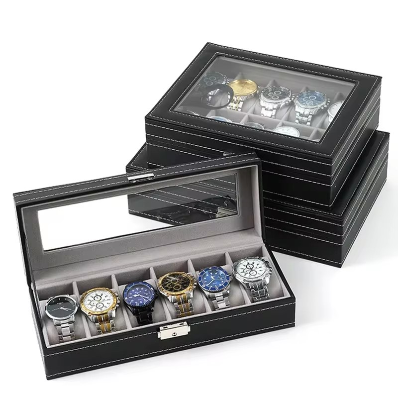 PU Leather Display Organizer w - Watch Display Box ulasan dan harga